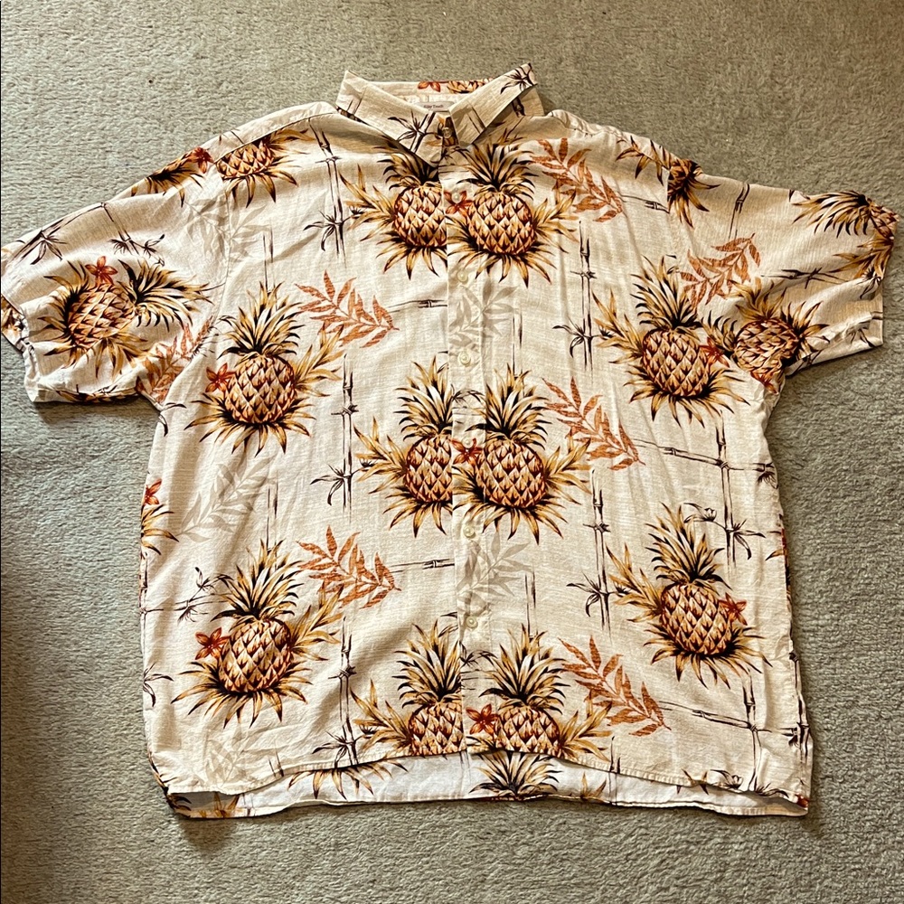 Natural Issue Tropical Pineapple Print Men's Shirt XXL